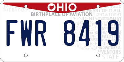 OH license plate FWR8419