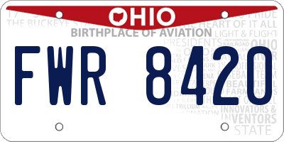 OH license plate FWR8420