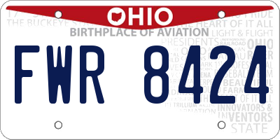 OH license plate FWR8424