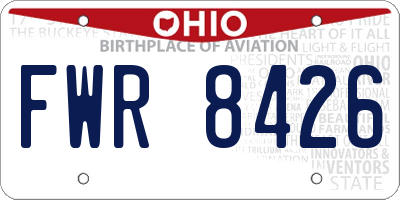OH license plate FWR8426