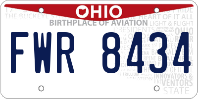 OH license plate FWR8434