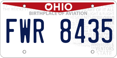 OH license plate FWR8435