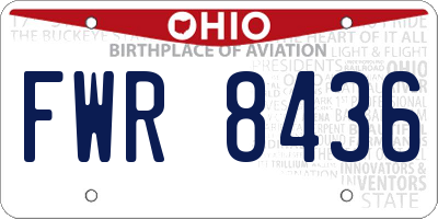 OH license plate FWR8436