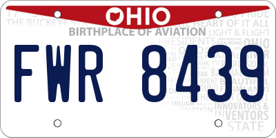 OH license plate FWR8439