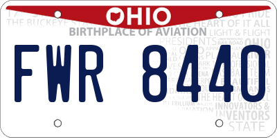 OH license plate FWR8440