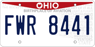 OH license plate FWR8441