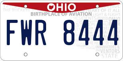 OH license plate FWR8444