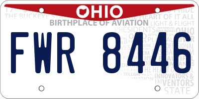 OH license plate FWR8446