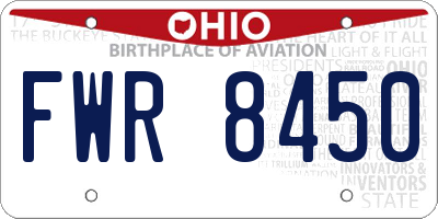 OH license plate FWR8450
