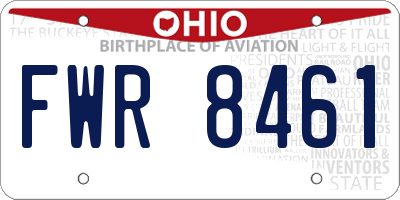 OH license plate FWR8461
