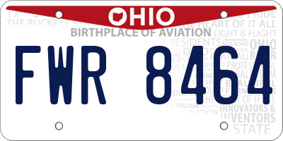 OH license plate FWR8464