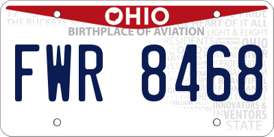OH license plate FWR8468