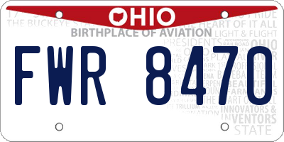 OH license plate FWR8470