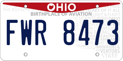 OH license plate FWR8473