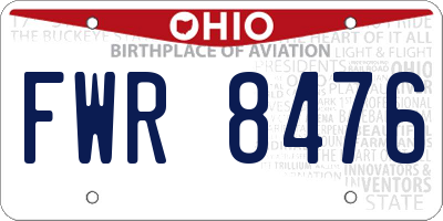 OH license plate FWR8476