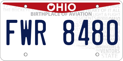 OH license plate FWR8480