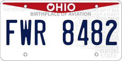 OH license plate FWR8482