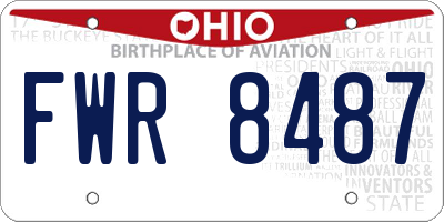 OH license plate FWR8487