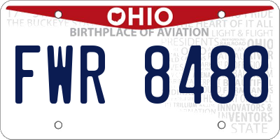 OH license plate FWR8488