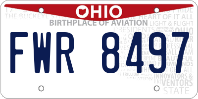 OH license plate FWR8497