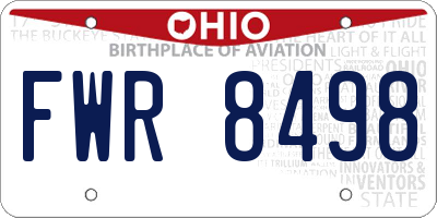 OH license plate FWR8498