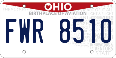 OH license plate FWR8510