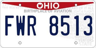 OH license plate FWR8513