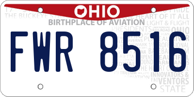 OH license plate FWR8516