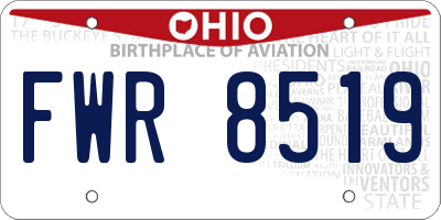 OH license plate FWR8519