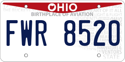 OH license plate FWR8520