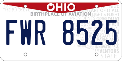 OH license plate FWR8525