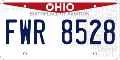 OH license plate FWR8528