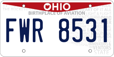 OH license plate FWR8531