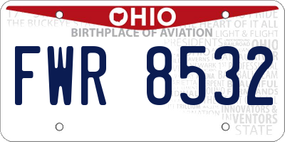 OH license plate FWR8532