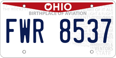OH license plate FWR8537
