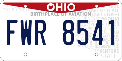 OH license plate FWR8541