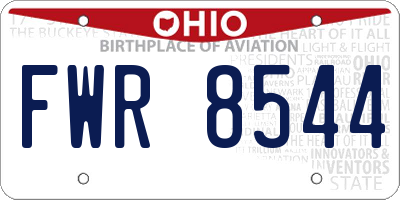 OH license plate FWR8544