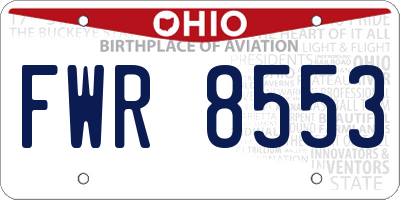 OH license plate FWR8553