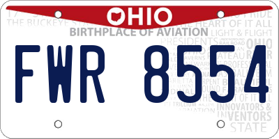 OH license plate FWR8554