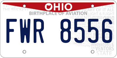 OH license plate FWR8556