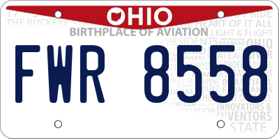 OH license plate FWR8558