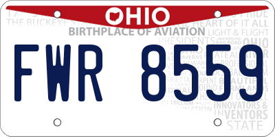 OH license plate FWR8559
