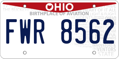 OH license plate FWR8562