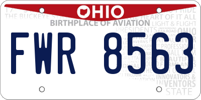 OH license plate FWR8563