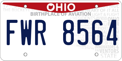 OH license plate FWR8564