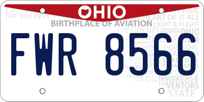 OH license plate FWR8566