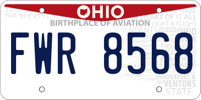 OH license plate FWR8568