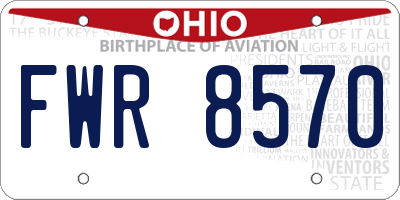OH license plate FWR8570