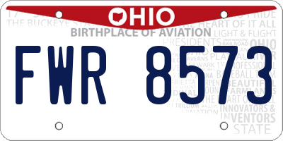 OH license plate FWR8573