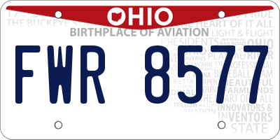 OH license plate FWR8577